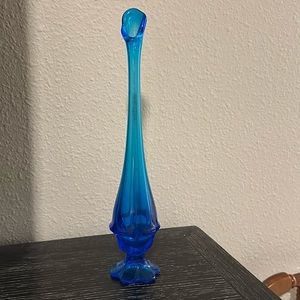 Vintage Fenton Valencia blue glass vase … approx. 13 1/2” tall
